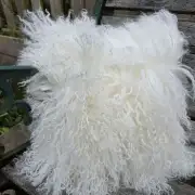 Sheepskin and Tweed Cushion image 1