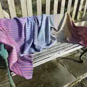 Two Sisters Tweed Throw Lambswool - supersize rainbow! image 7