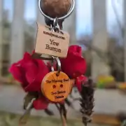 Yew button keyring image 1
