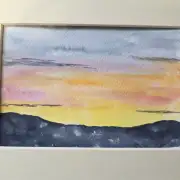Mini original watercolour of a seascape image 1