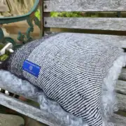Gotland Sheepskin and Tweed Cushion image 7