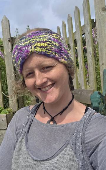 Hand Knitted thistle headband