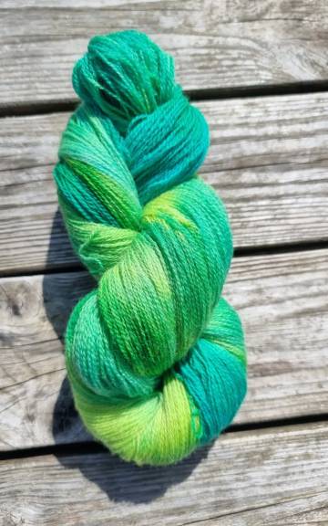 Hand-Dyed Yarn: Bluefaced Leicester, lace