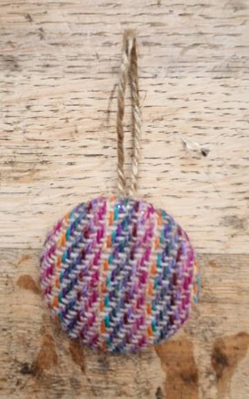 Large Tweed Button Christmas Tree Ornament