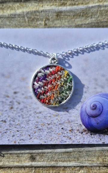 Two Sisters Tweed necklace