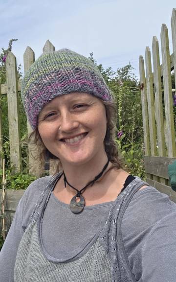 Hand Knitted heather tones hat