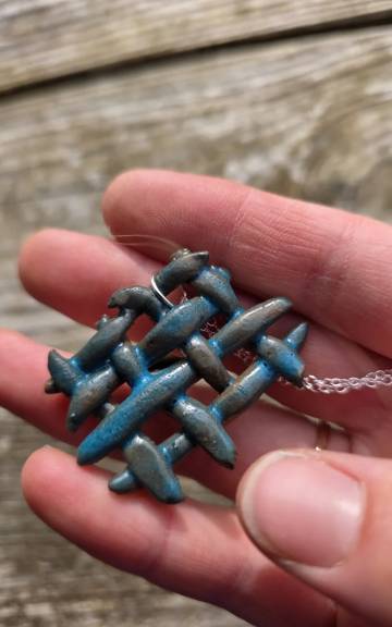 Ceramic Necklace Tweed Weaving