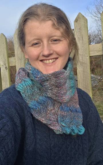 Hand Knitted button scarf