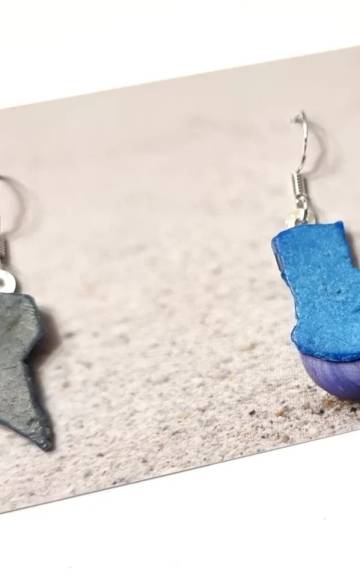 Sea plastic earrings