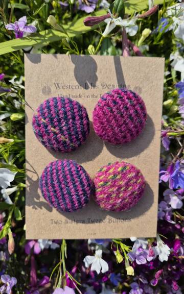 Two Sisters Tweed buttons - Aurora