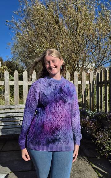 Hand dyed heritage wool jumper xs