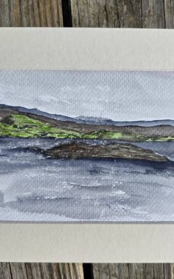 Mini original watercolour of seascape