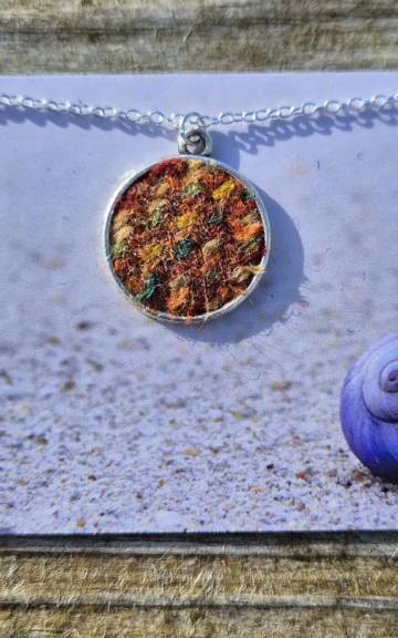 Two Sisters Tweed necklace