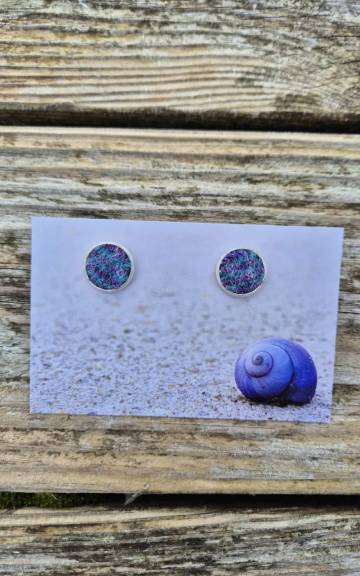 Harris tweed stud earrings
