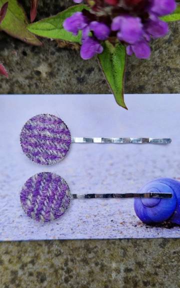 Two Sisters Tweed Hair Slides