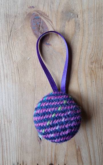 Tweed Button Christmas Tree Ornament