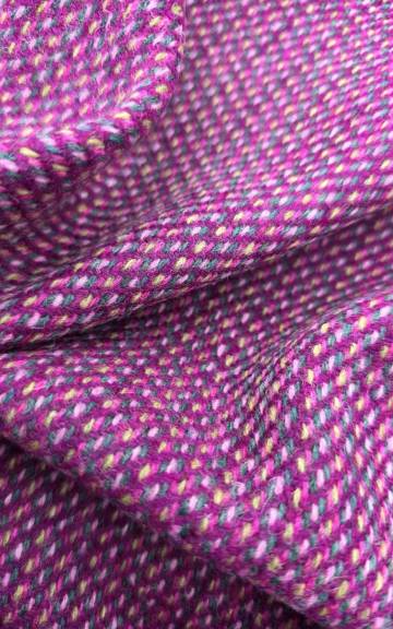 Two Sisters Tweed Fabric - pink and green heather