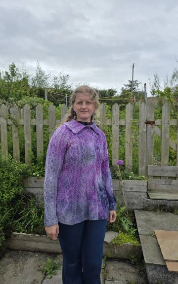 Hand dyed merino wool cardigan