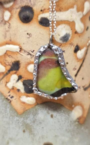 Sea Glass Necklace ultra rare colours