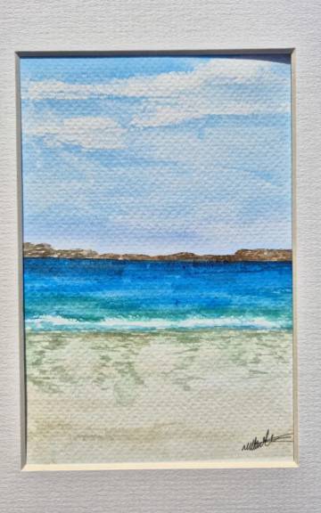Mini original watercolour of seascape