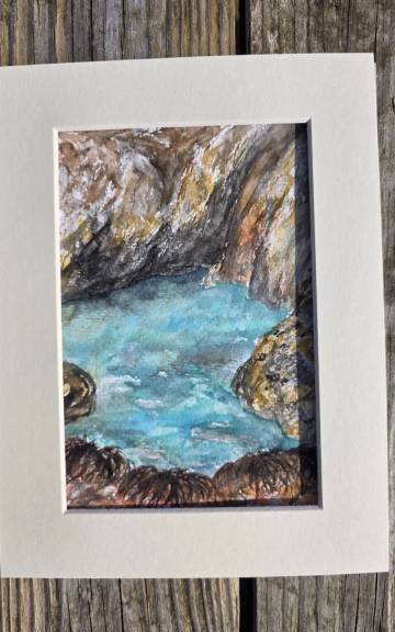 Mini original watercolour of a seascape