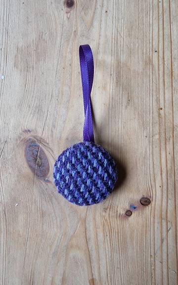 Tweed Button Christmas Tree Ornament
