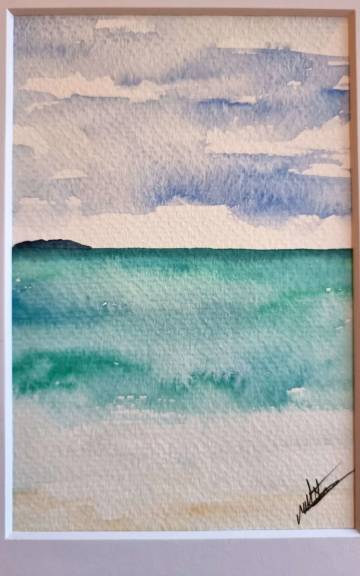 Mini original Watercolour of a seascape