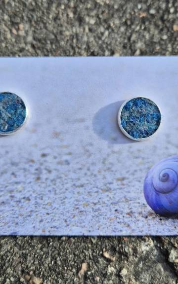Two Sisters Tweed stud earrings