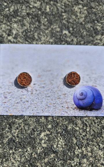 Harris tweed stud earrings