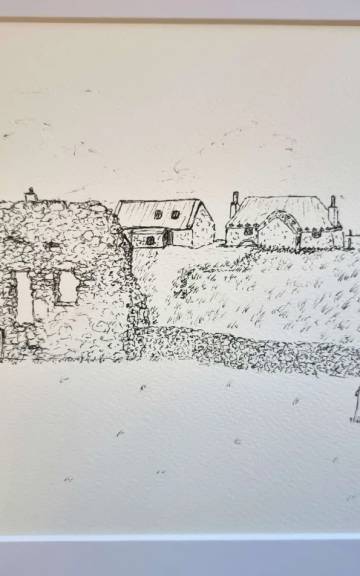 Large Original drawing of howmore church
