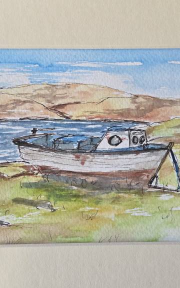 Mini original Watercolour of a boat