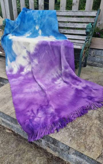 Handwoven Dyed Tweed Blanket