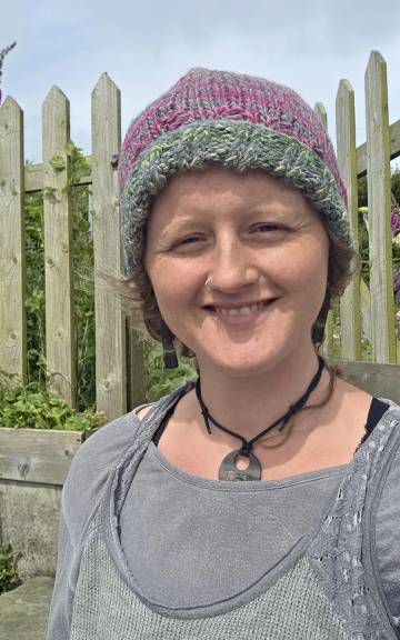 Hand Knitted heather tones hat