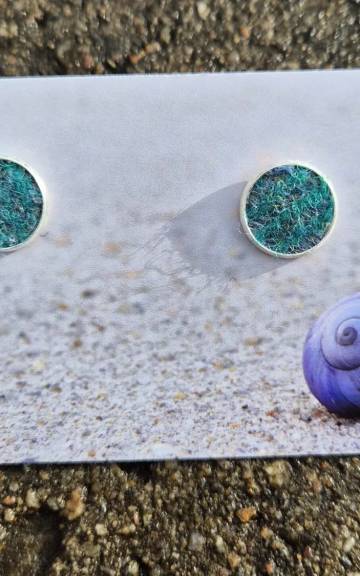 Harris tweed stud earrings