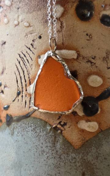 Sea Glass Necklace ultra rare colours