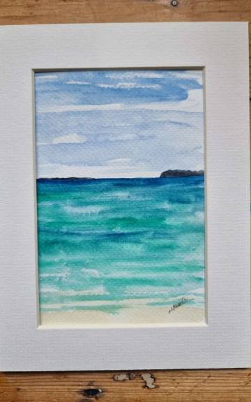 Mini Original Watercolour of a seascape