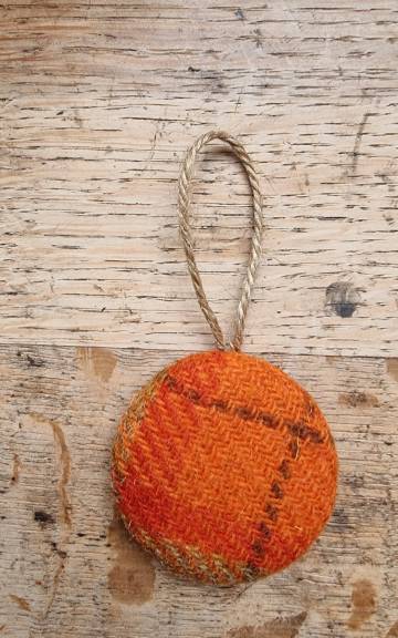 Large Tweed Button Christmas Tree Ornament