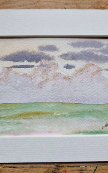 Mini Original Watercolour of a sunset