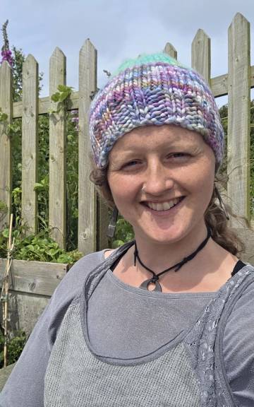 Hand Knitted hand dyed merino hat