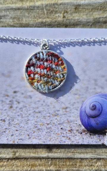 Two Sisters Tweed necklace