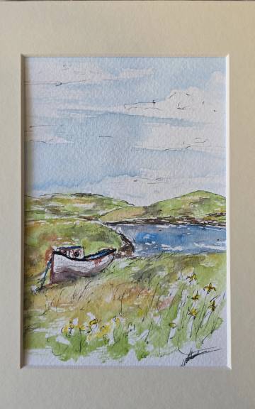 Mini original Watercolour of a boat