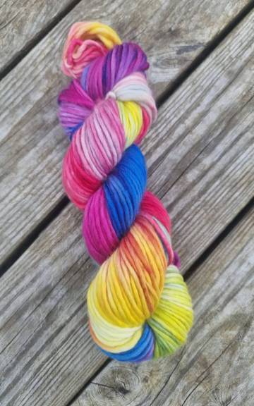 Hand-Dyed Yarn: 100% Merino, chunky