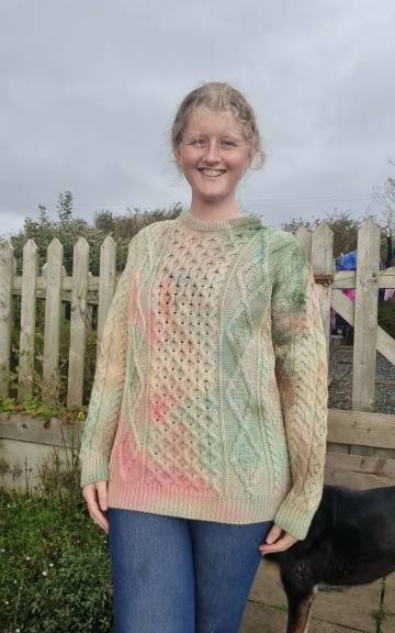 Hand dyed merino wool jumper L