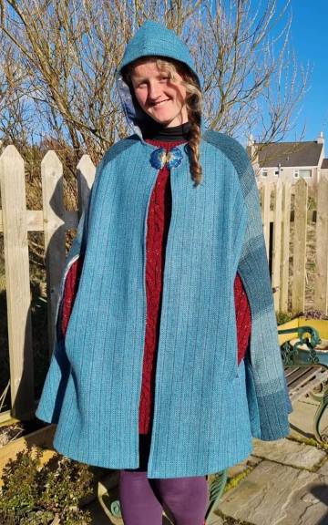 Two Sisters Tweeds Cloak with Enamelled Clasp
