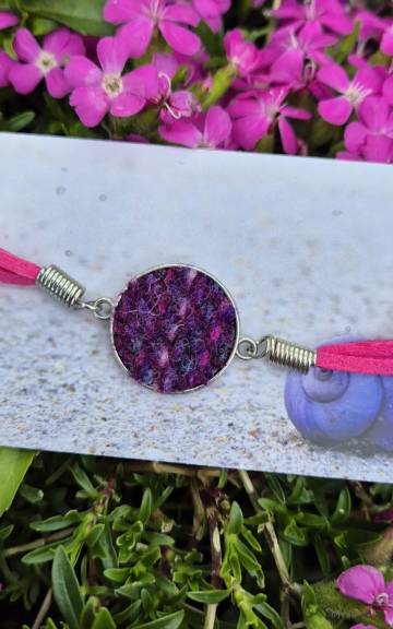 Two Sisters Tweed and faux leather bracelet