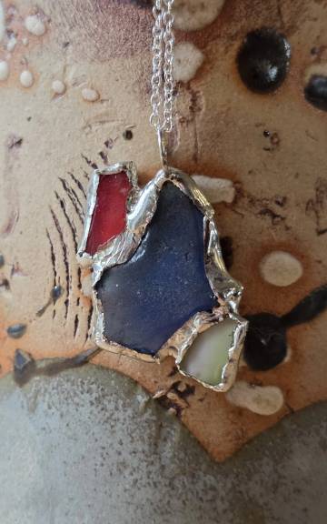 Sea Glass Necklace ultra rare colours