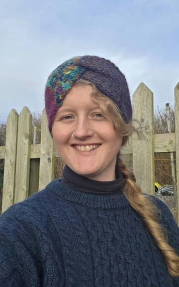 Hand Knitted multicolour headband