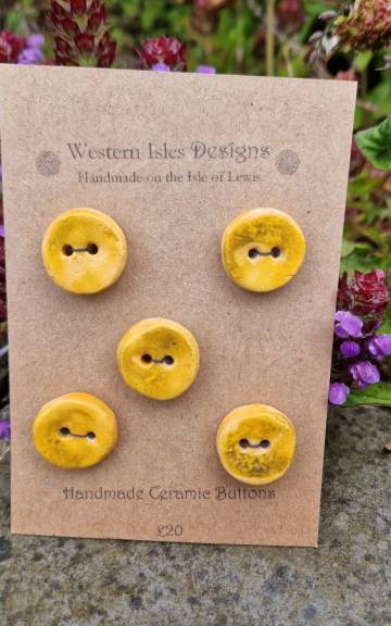Ceramic button set of five