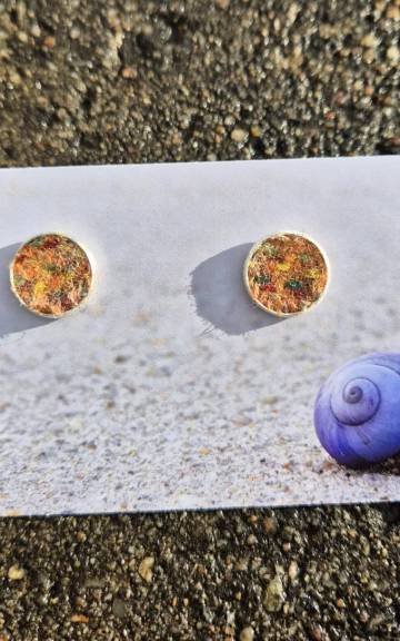 Two Sisters Tweed stud earrings