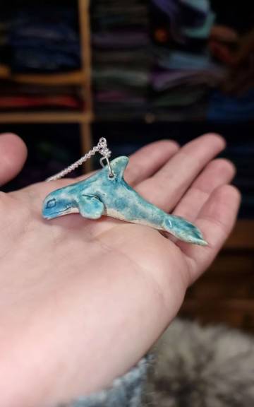 Ceramic Necklace/ hanging ornament